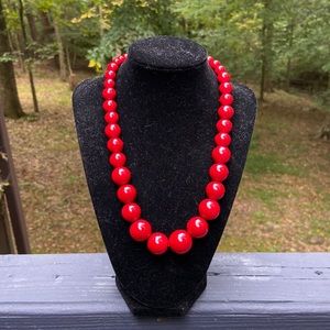 Retro Red beaded necklace